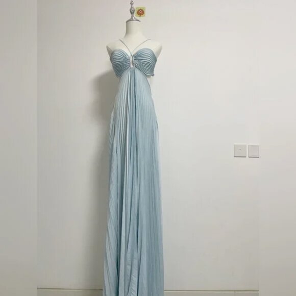 A.L.C. Moira Satin Pleated Maxi Dress - Picture 4 of 11